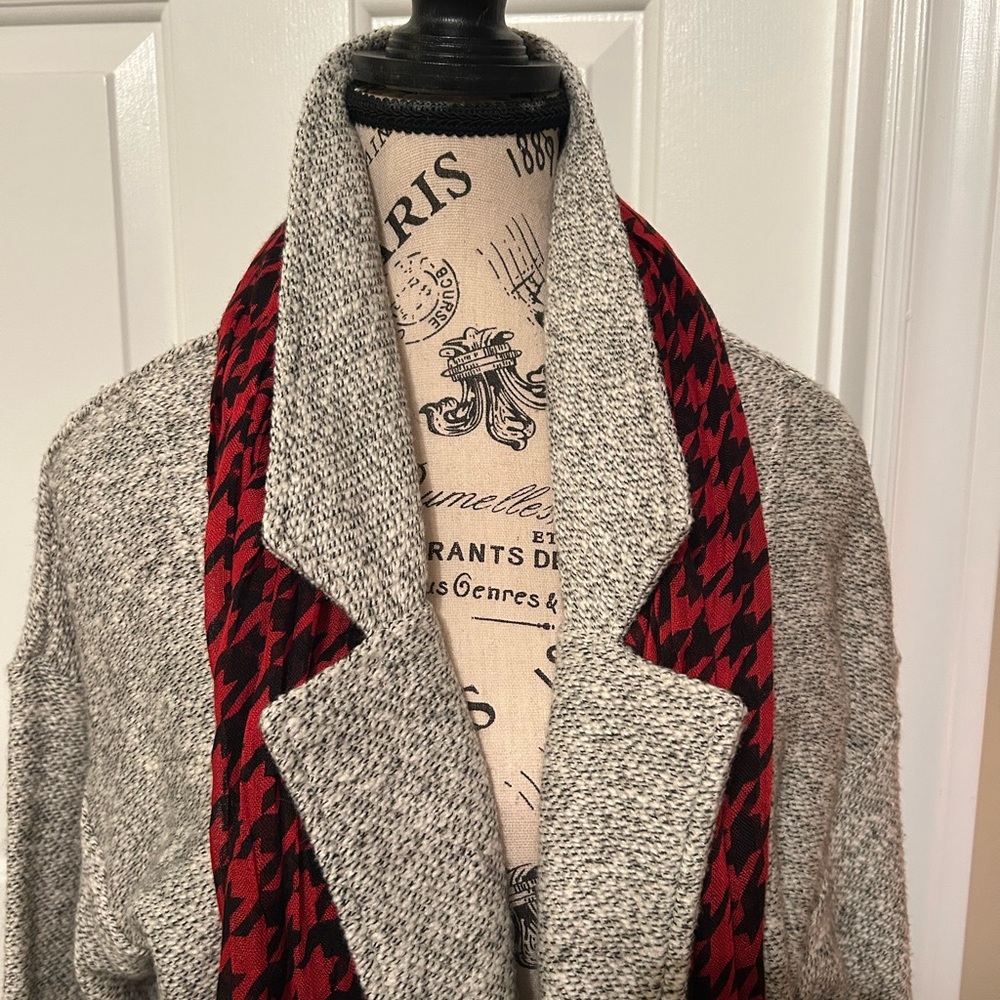 Tribal Heathered Gray Knit Coat Size L